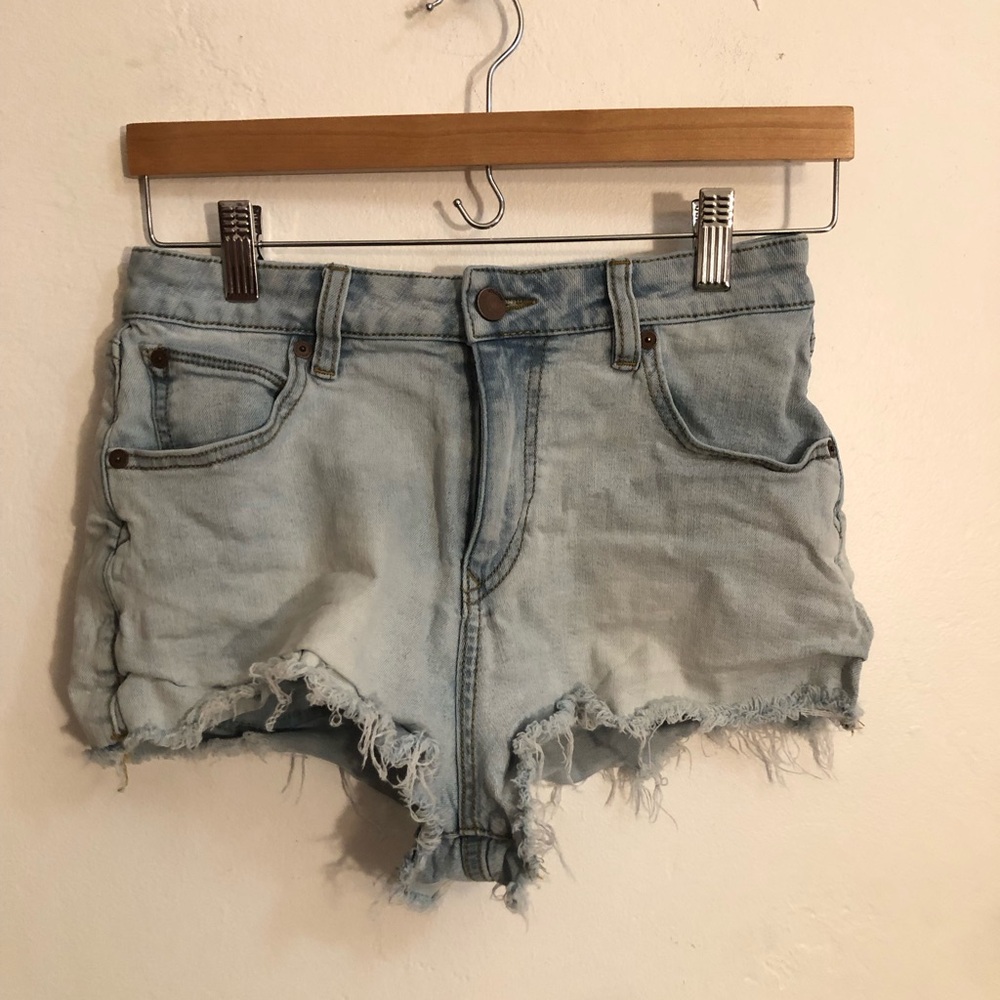 Volcom 1991 Stoned Denim Shorts Women’s 27 Cut Off Raw Hem Surfer Beach